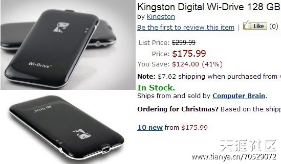 Kingston：正式推出 128GB版Wi-Drive无线移动硬盘，已可下单